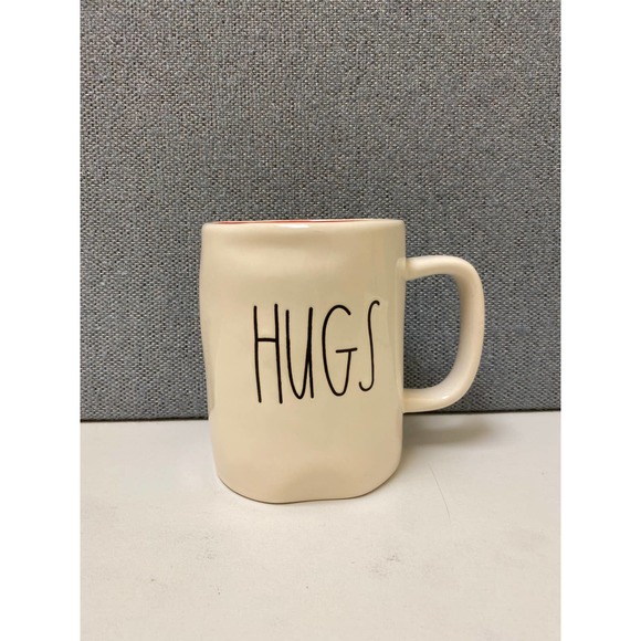 Rae Dunn Artisan Collection by Magenta HUGS mug cream out red inside. coffee cup - Picture 1 of 4